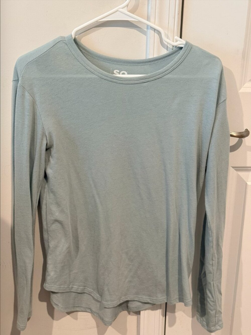 SO Light Blue Long Sleeve Crewneck Tee - Size Medium